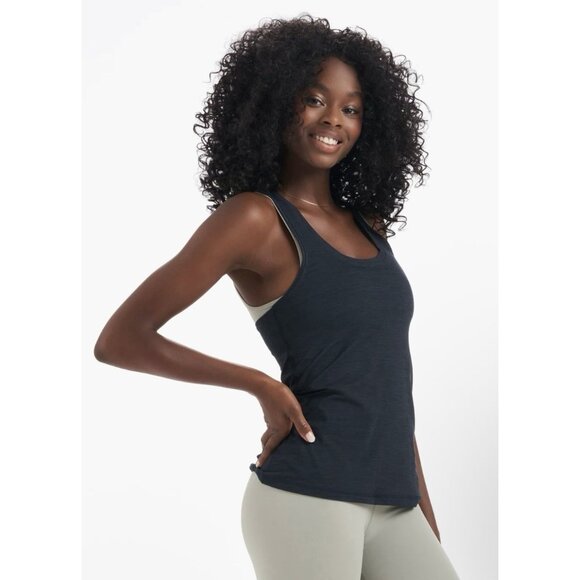 Vuori Lux Performance Racerback Tank Top Navy Blue Ink Heather Workout Medium - Picture 1 of 5